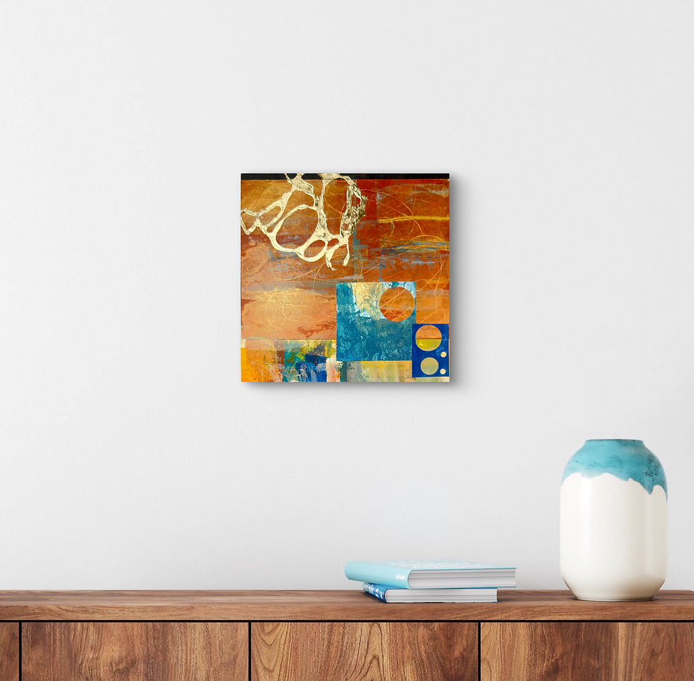 Thumbnail: Amber Abstract Collage on a wood canvas