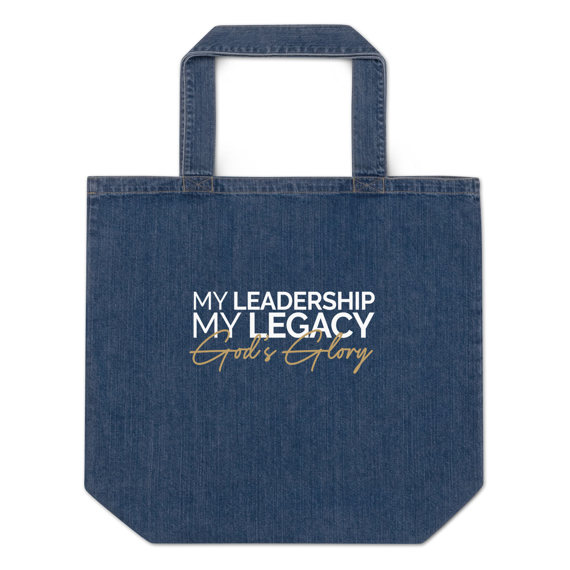 Organic denim tote bag