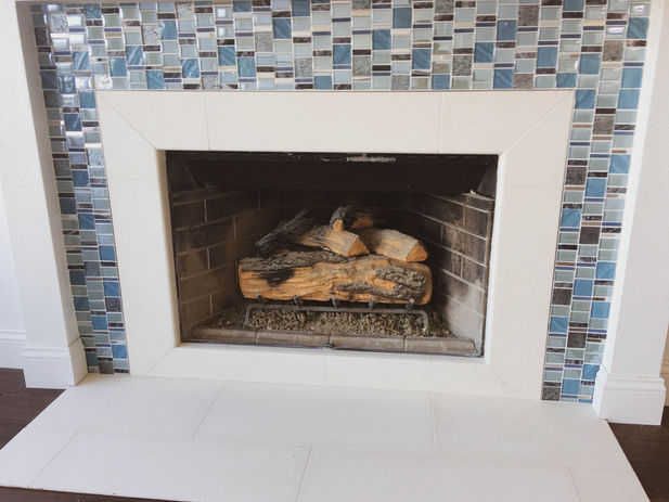 Fireplace tile renovation