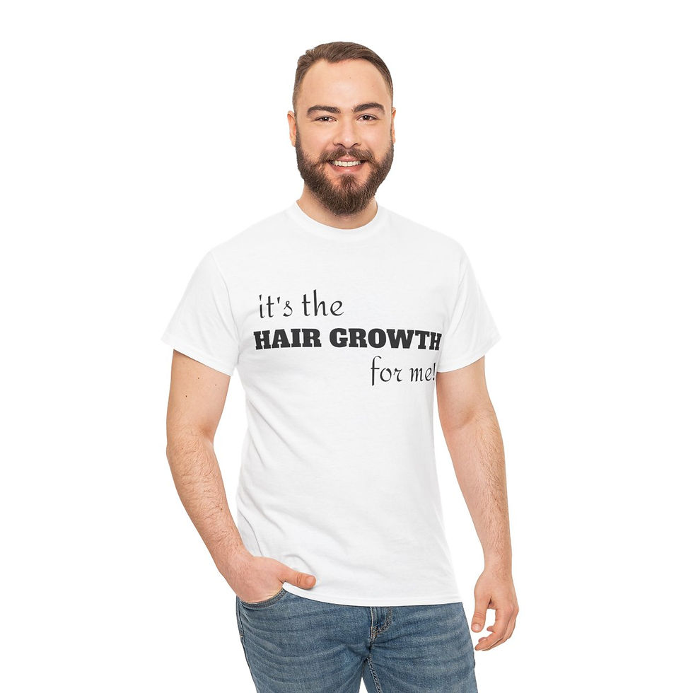 Thumbnail: "it's the hair growth for me" length check T-shirt