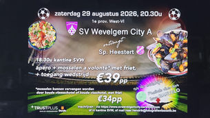 Mosselfestijn n.a.v. 1e wedstrijd fanion A