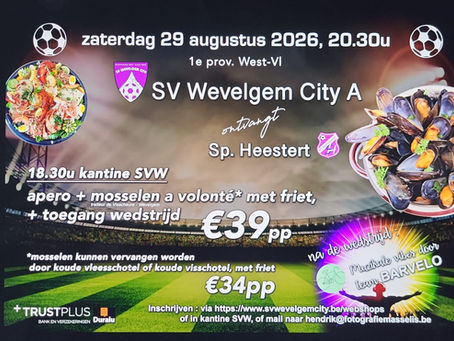Mosselfestijn n.a.v. 1e wedstrijd fanion A
