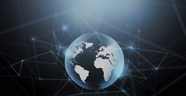 globe with a digital network connecting it