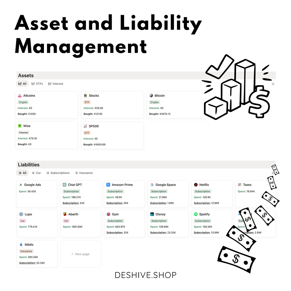 Thumbnail: Notion net worth tracker showing assets and liabilities in one view