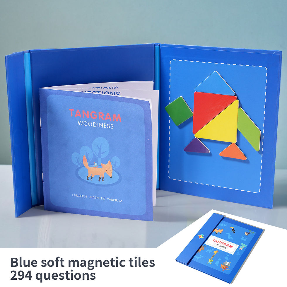 Thumbnail: Wooden Jigsaw Magnetic Tangram Puzzle Book Educational Toys For Children Baby Ki