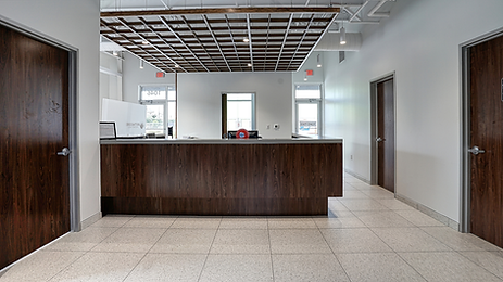 Reception and patient check-out areas