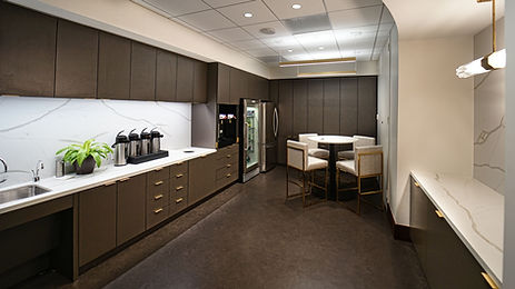 The Coffee Bar is conveniently located close to the Main Conference Room, Law Library, and Offices.