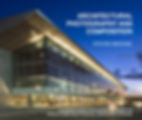 Modern glass building at twilight, showcasing architectural design. Title text: "Architectural Photography and Composition" by Steven Brooke.