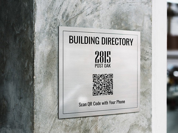 Inforcenter QR Code Virtual Building Directory Brushed Aluminum Sign from Vista Print