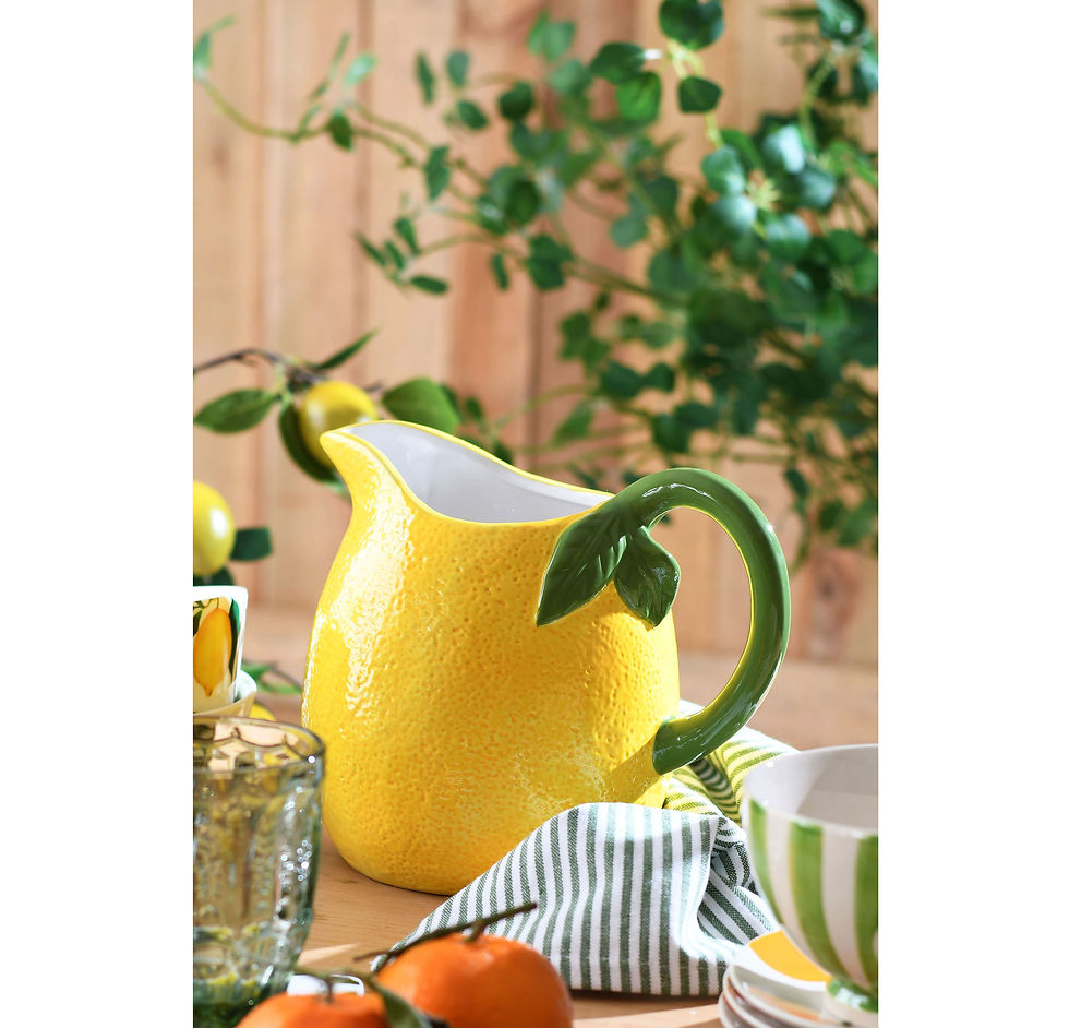 Gisela Graham Lemon Ceramic Pitcher Jug, Gisela Graham