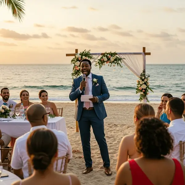Best Man's speech at a beach wedding.