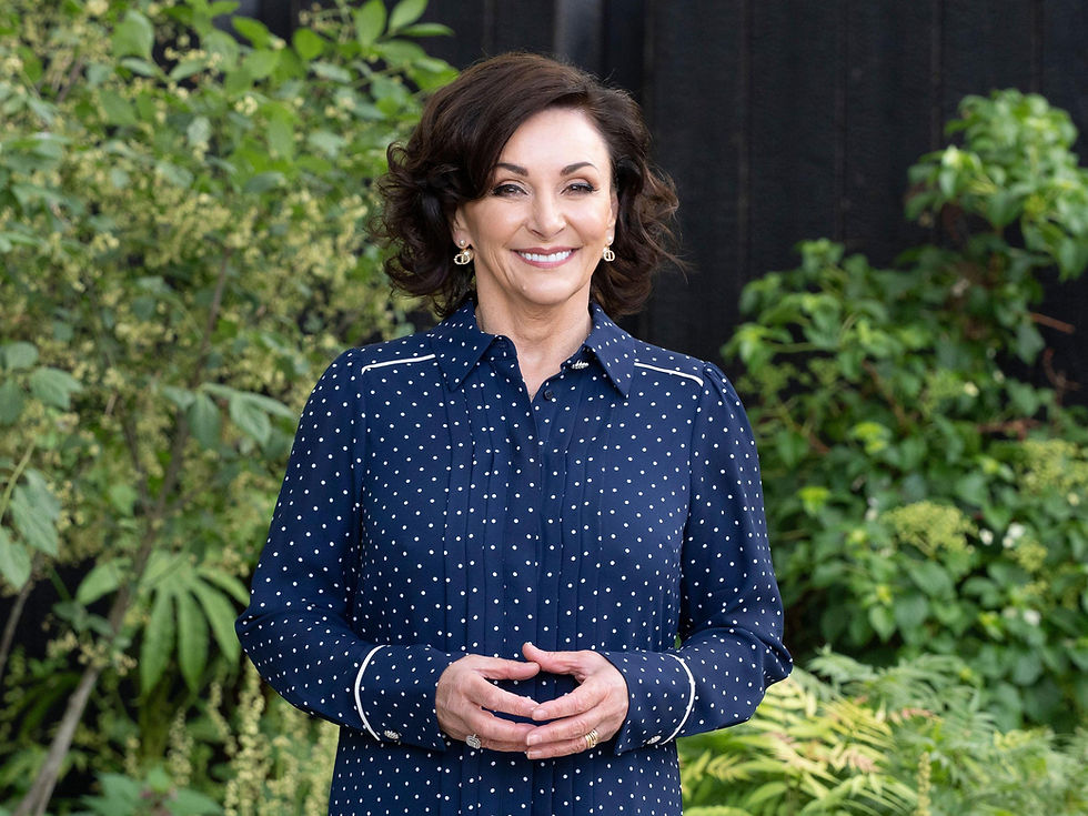 Head Strictly Come Dancing judge, Shirley Ballas, in the Asthma & Lung UK Breathing Space Garden at the RHS Chelsea Flower Show