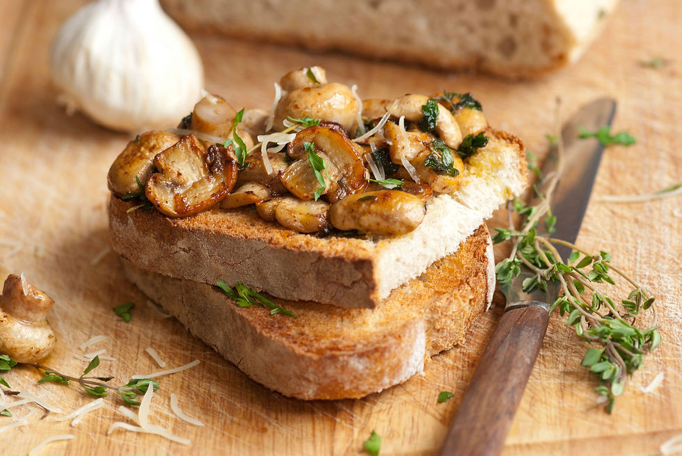 Garlicky mushrooms on toast