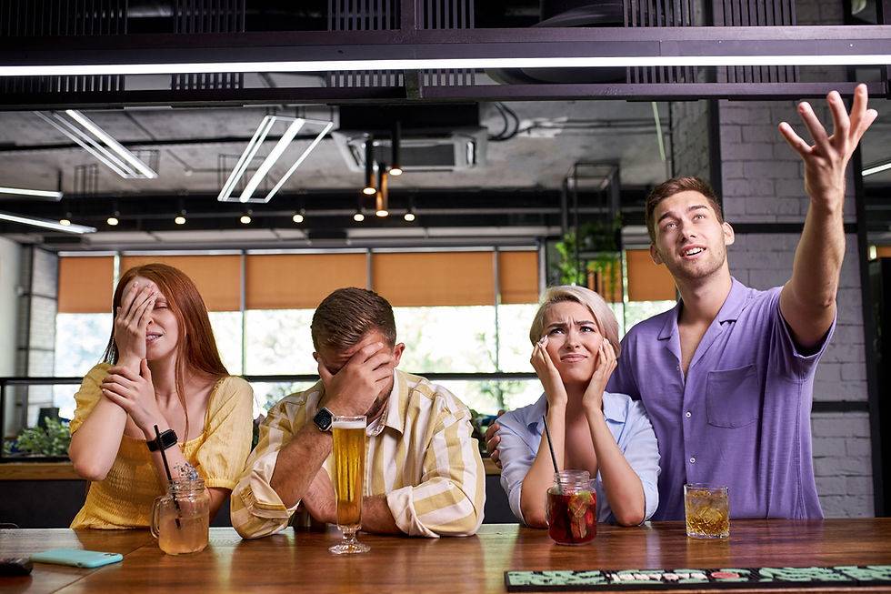A group of friends watching TV