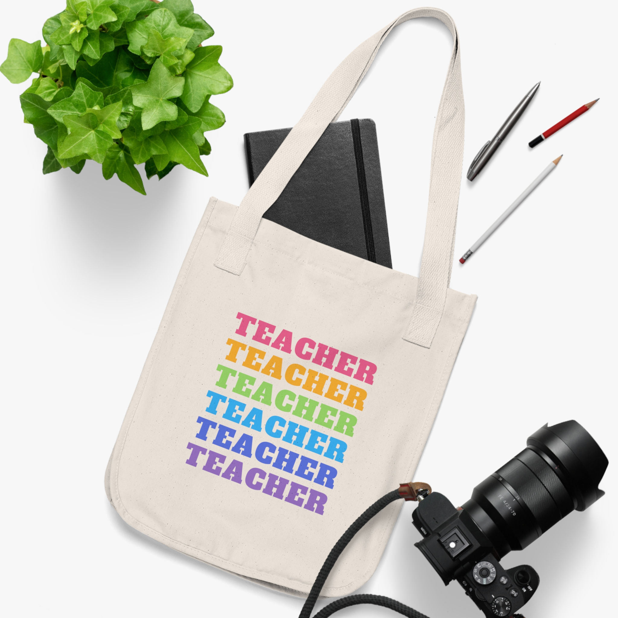 Teacher Organic Canvas Tote Bag