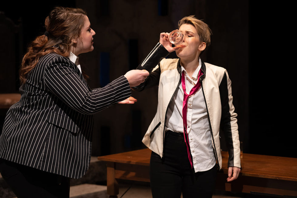 Shel Wyminga and Joelle Wyminga as Edgar and Edmund in King Lear;
Promethean Theatre @ Jericho Arts Centre, 2021