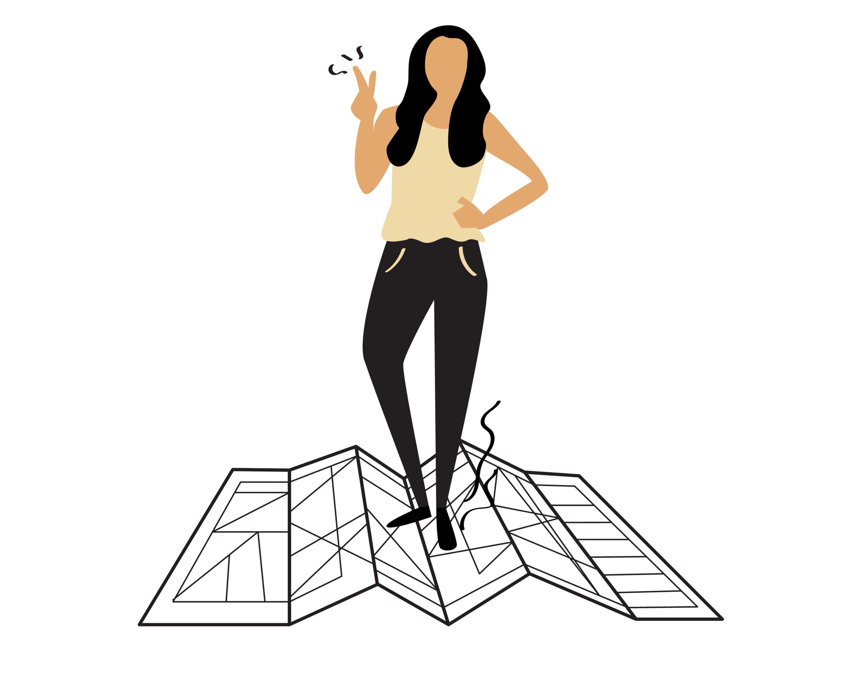 Personnage établissant un plan d'action en coaching professionnel