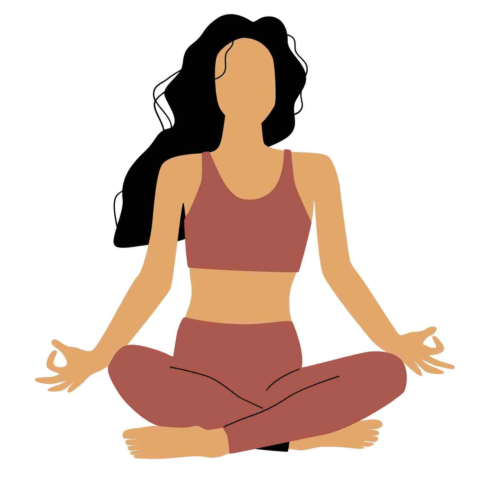 Femme en position du lotus qui apprend à calmer son esprit