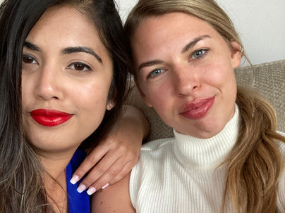 two women taking a selfie