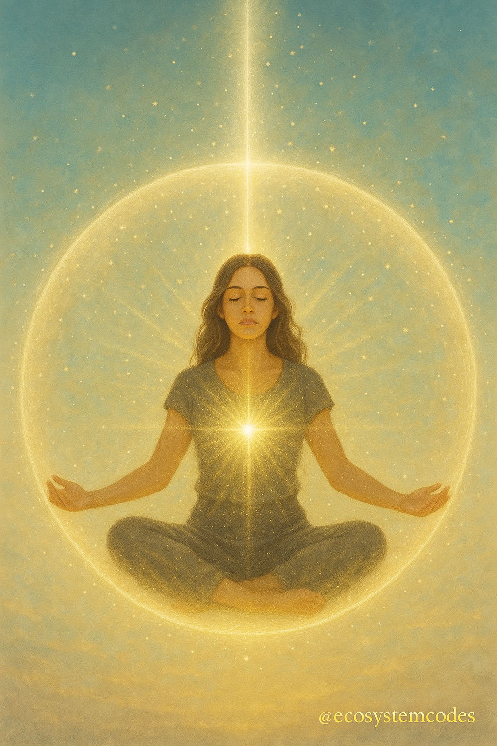 Girl bringing light for energetic protection