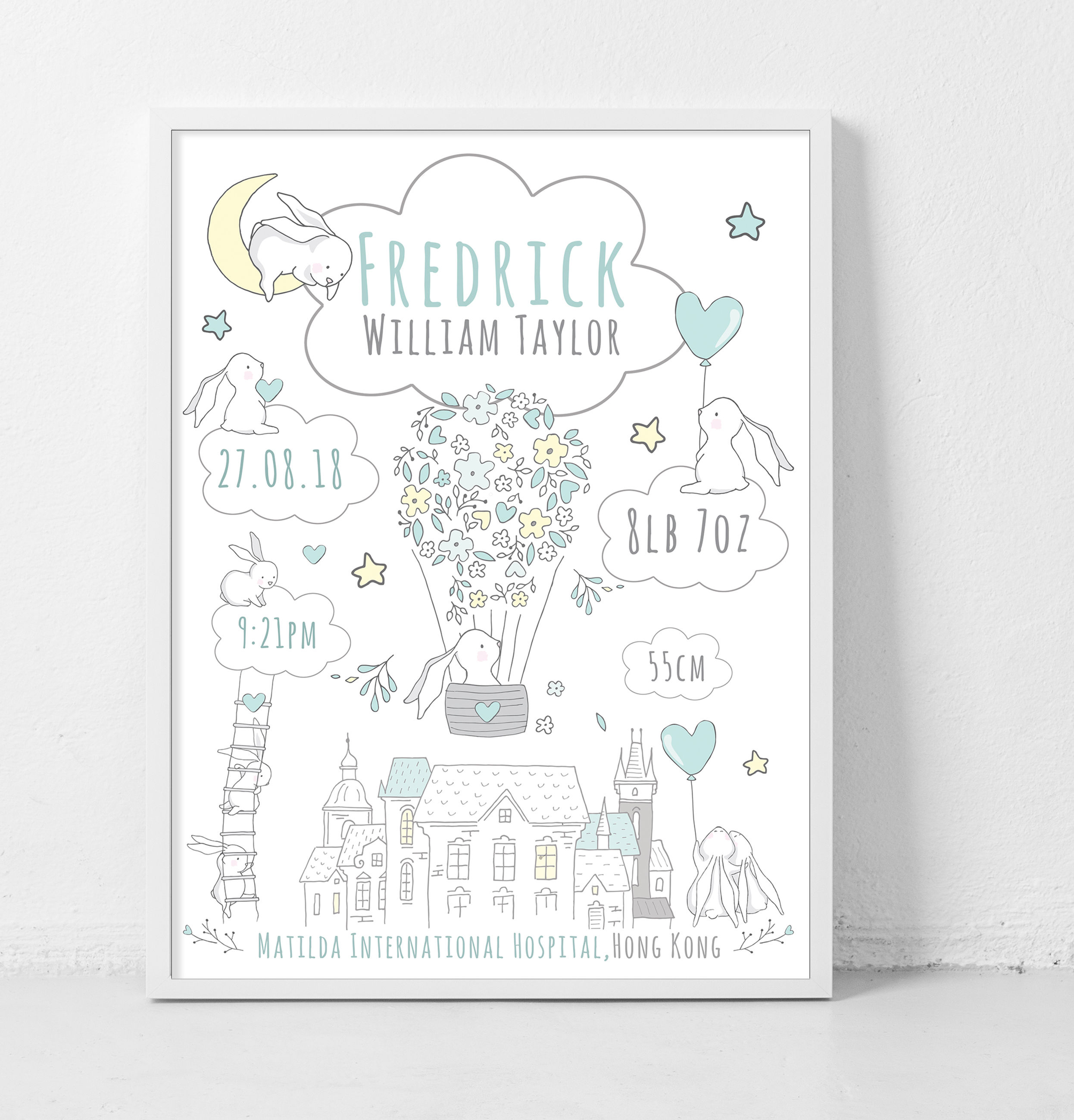 Rabbit Balloons Blue