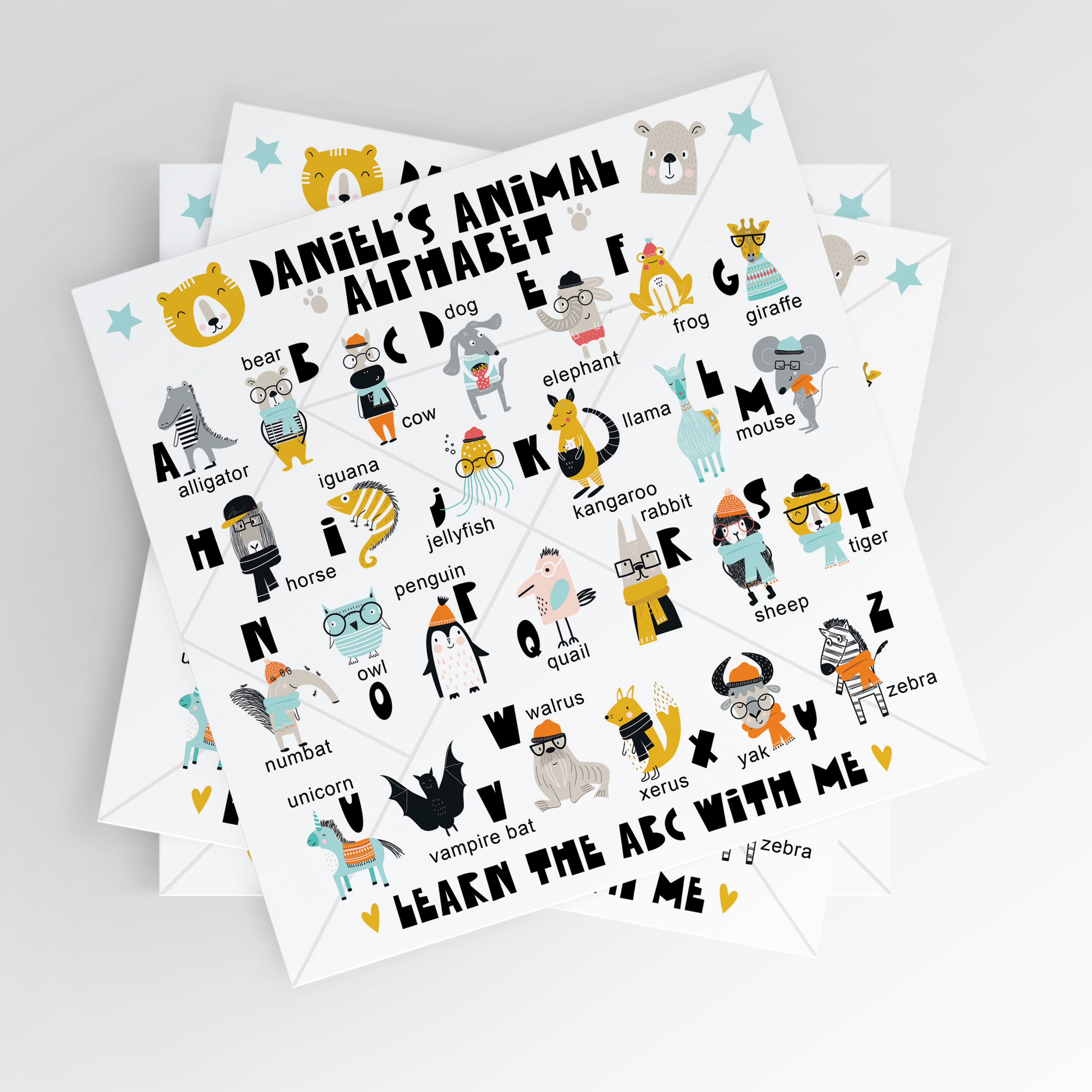 Scandi Animal Alphabet Tangram