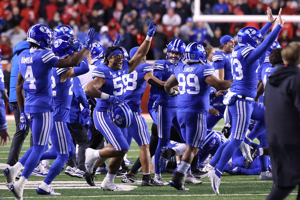 BYU Celebrating Victory Over Utah