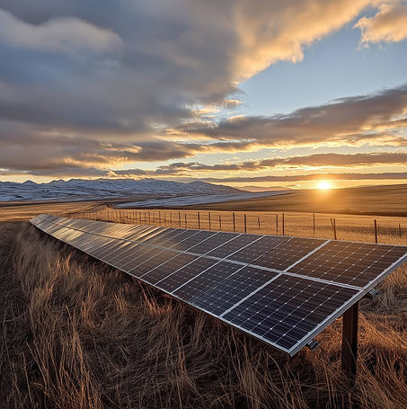 Solar Panel Ground Mount In An Alberta Field