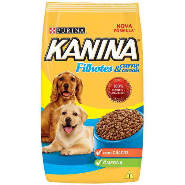 Ração Seca Nestlé Purina Kanina Carne e Cereais para Cães Filhotes