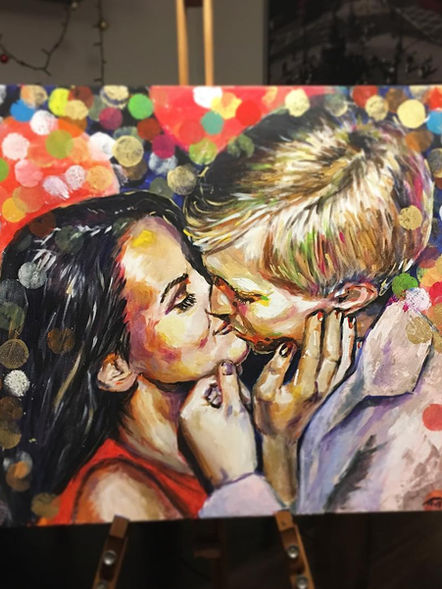 couples portrait, acrylic portrait commission, family portrait