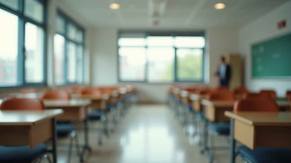 Vista panorámica de un aula moderna con recursos educativos