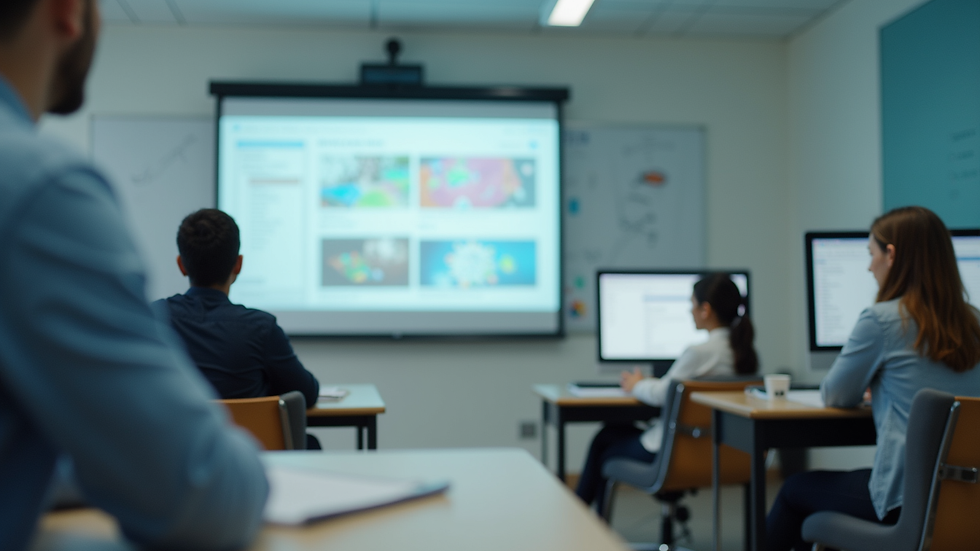 Eye-level view of a modern classroom with interactive learning tools