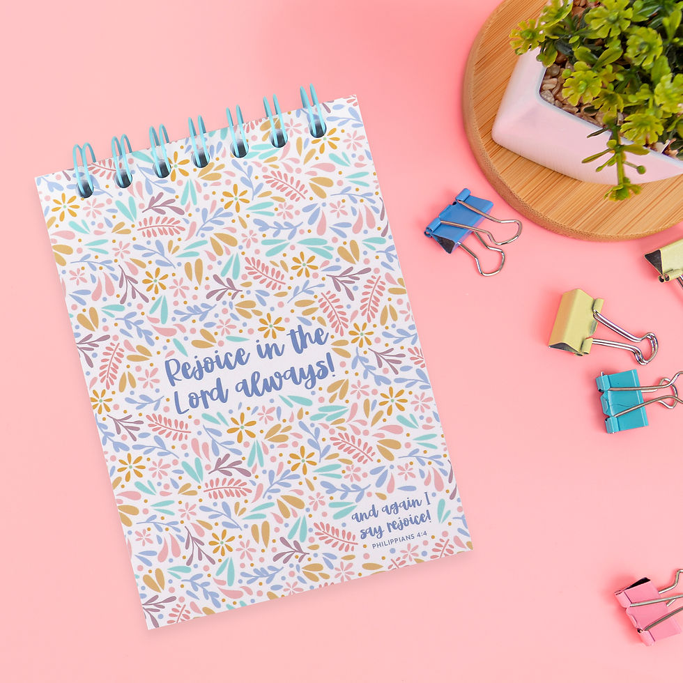A6 Christian Wire bound Notebook 80 pages Rejoice in the Lord always Philippians
