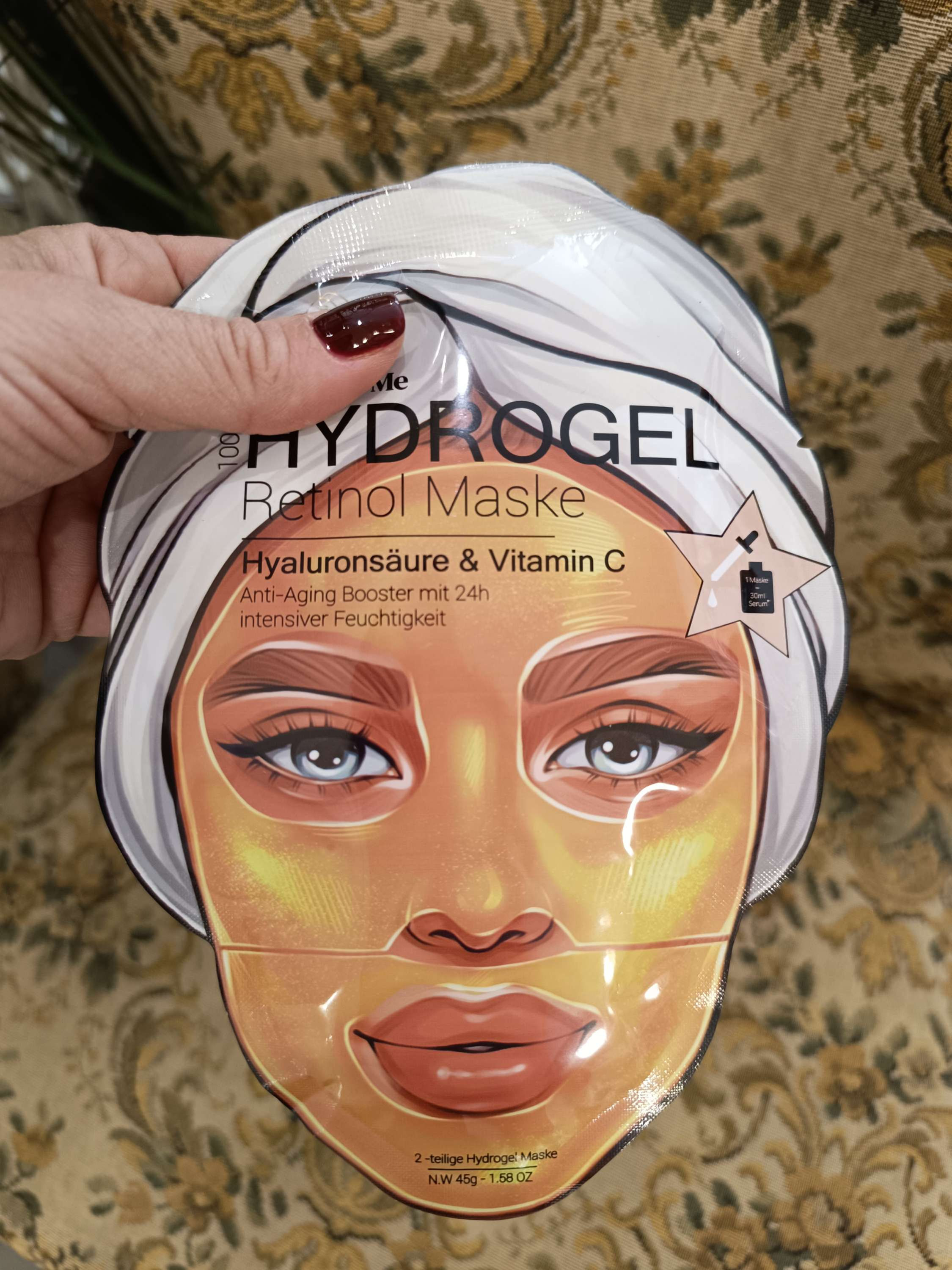 Maschera idrogel all'acido ialuronico e vitamina C