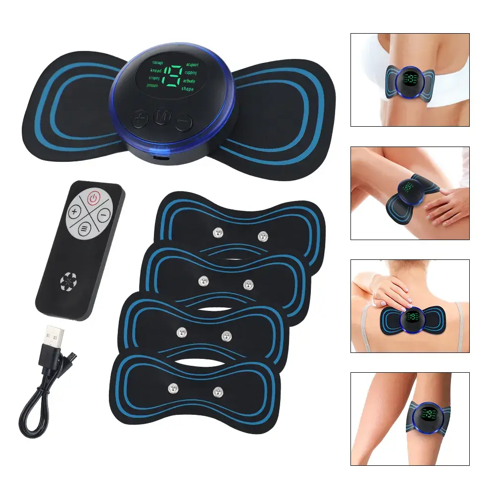 Portable Mini Electric Neck Massager with 5/1pcs Stickers for Pain Relief