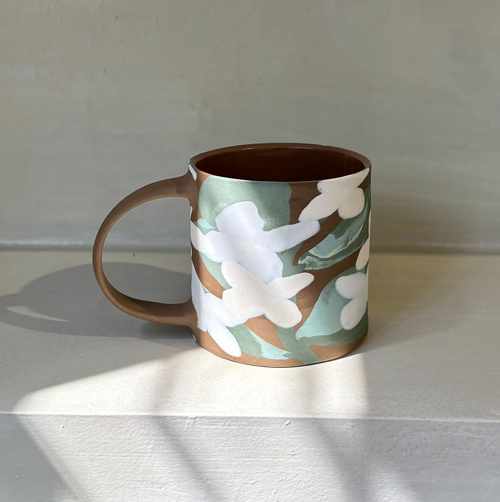 Thumbnail: White Hydrangea Porcelain Coffee Mug