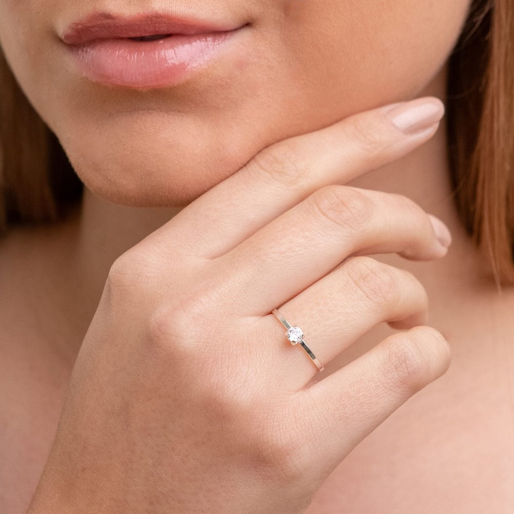 Anel Solitário Zircônia Maior