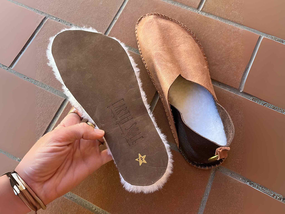 Sheepskin inner shoes for your earth soles for optimal comfort