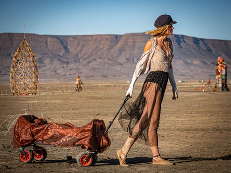 Anouk wearing Earth Sole leather barefoot shoes at Afrika Burn
