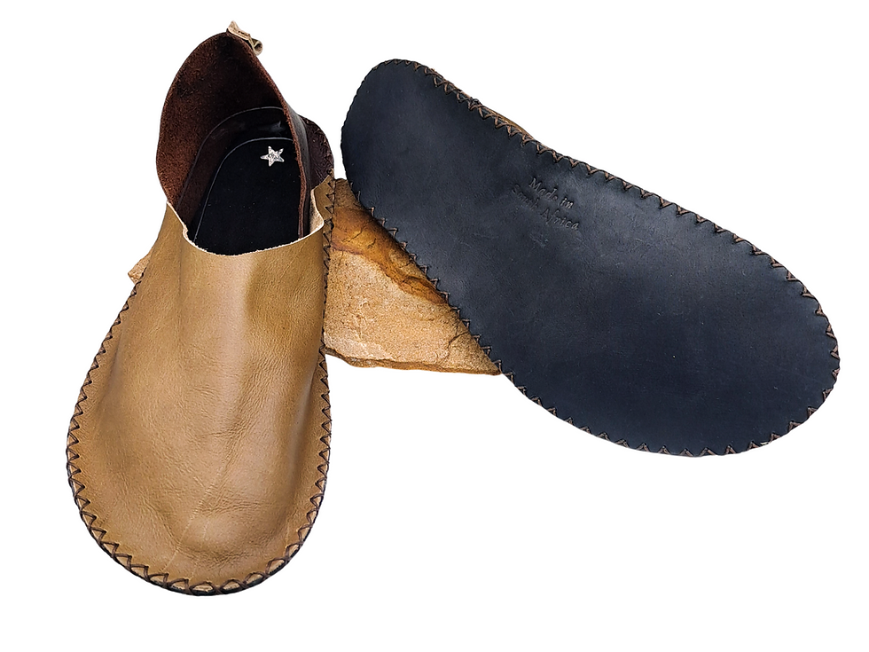 Thumbnail: Elegant womens two-tone brown barefoot shoes with soft soles for earthing and eco-conscious living