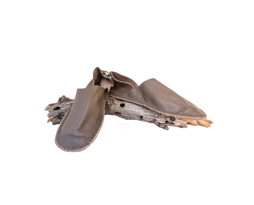 Thumbnail: Elegant light brown barefoot shoes with rubberless soles for earthing
