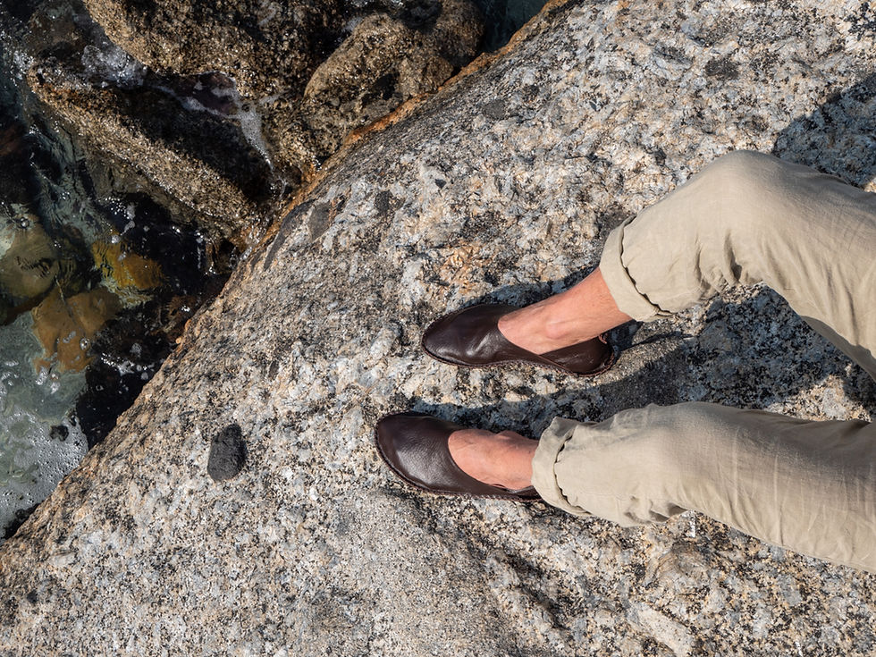 Thumbnail: brown leather barefoot shoe for men, handcrafted for a natural fit with flexible soles that support grounding