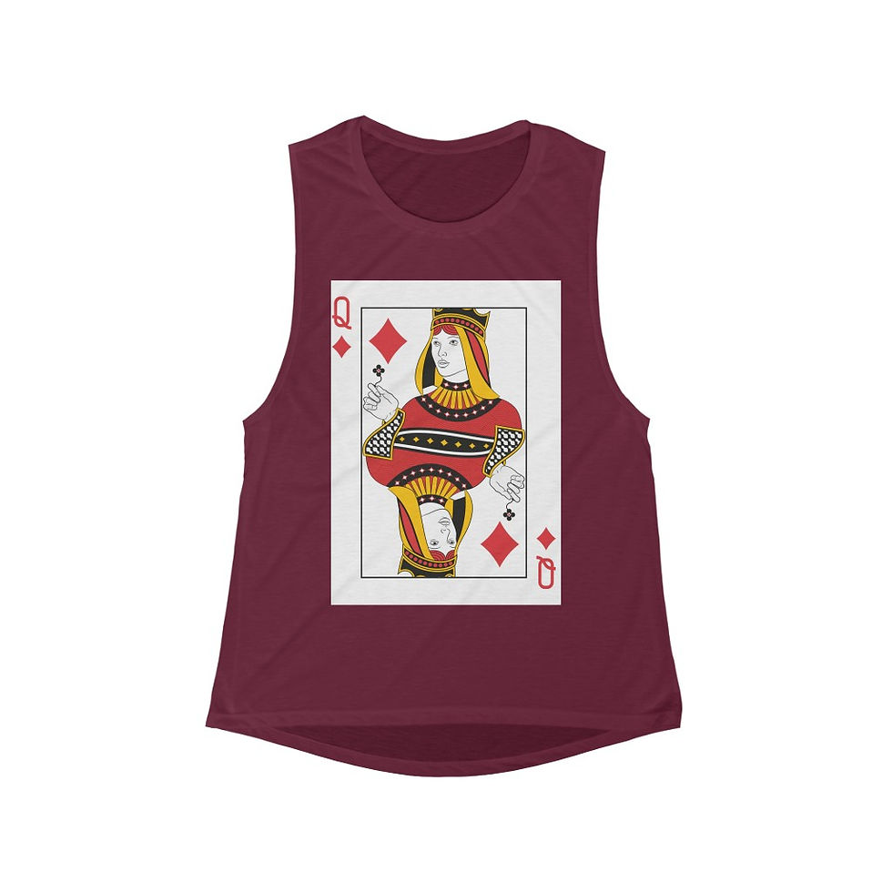 Thumbnail: Queen of Diamonds Women's Flowy Scoop Muscle Tank