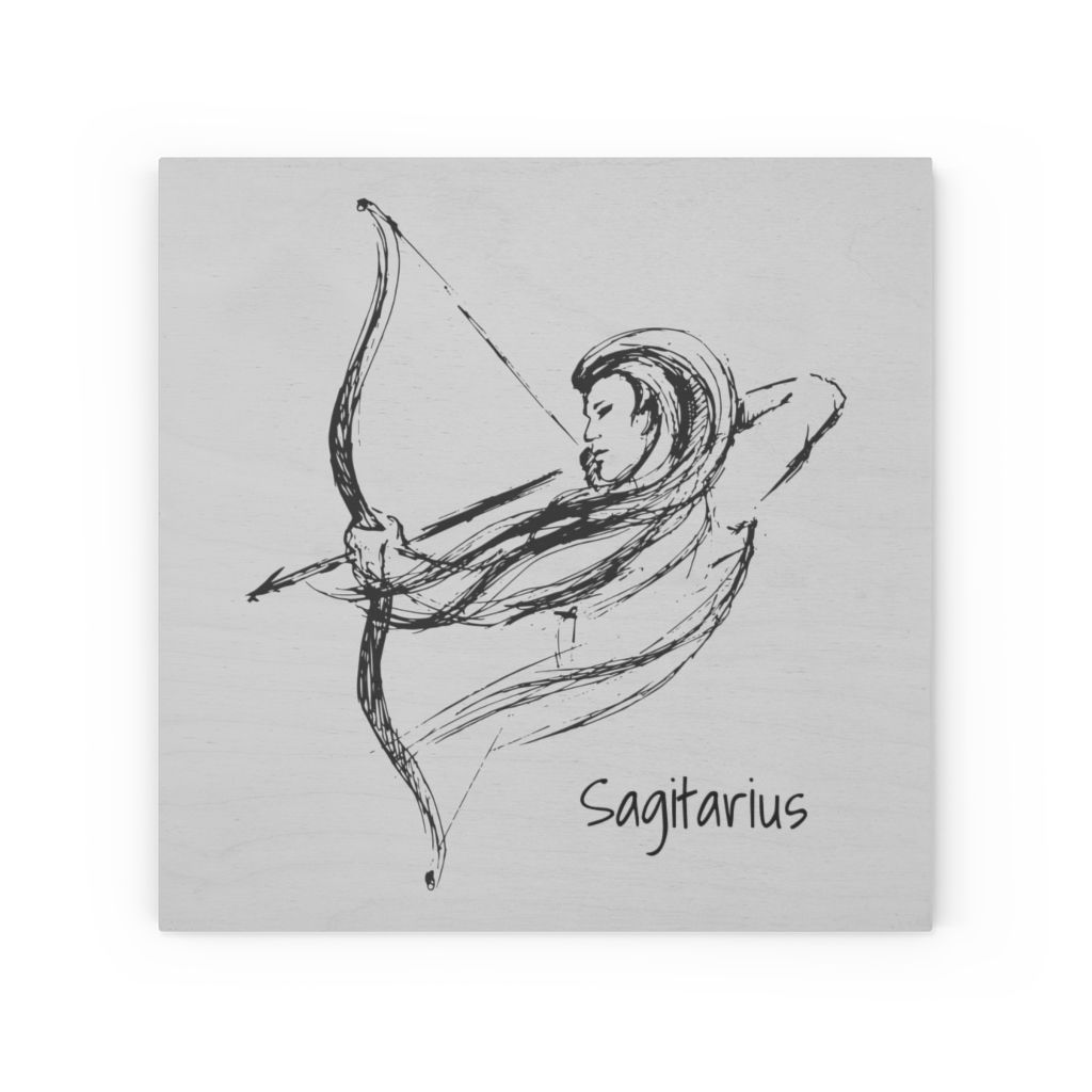 Sagitarius Zodiac Wood Canvas