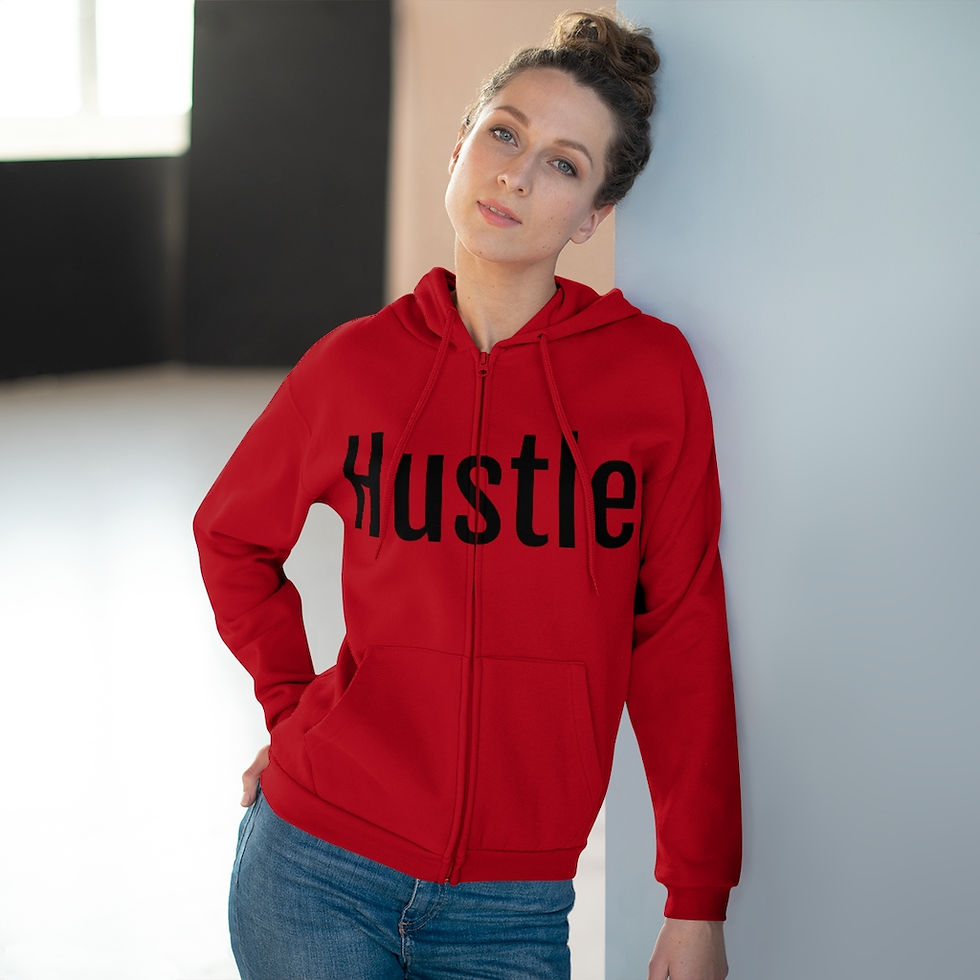 Thumbnail: Hustle Logo Men's Hooded Zip Sweatshirt
