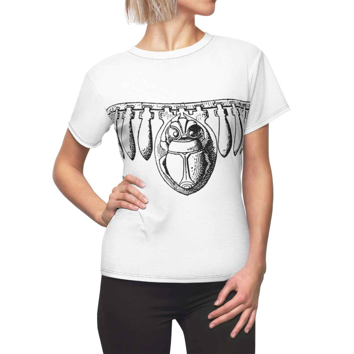 Beetle Embroidery Women's AOP Cut & Sew Graphic Tee