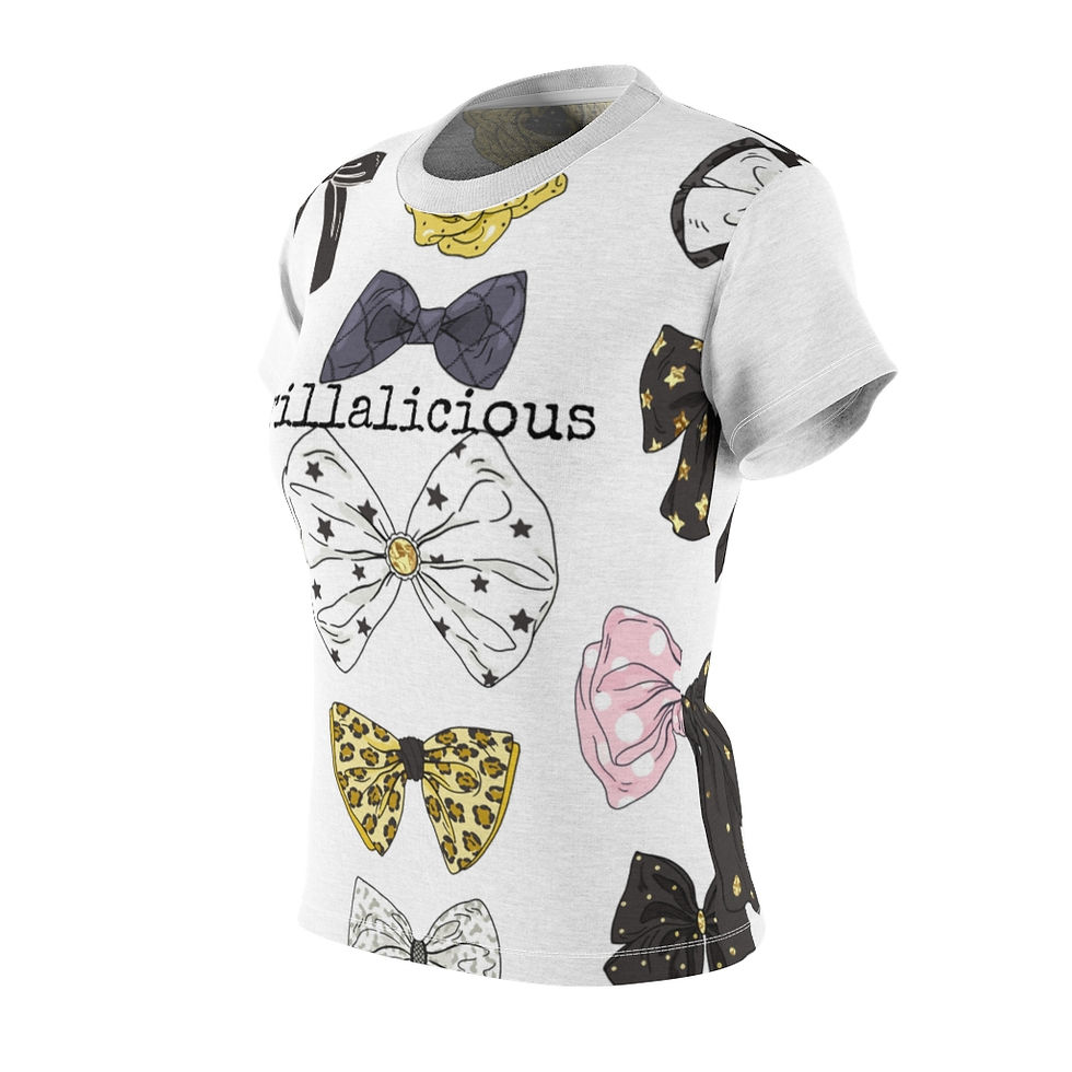 Thumbnail: Trillalicious Bow Tie Graphic Women's AOP Cut & Sew Tee