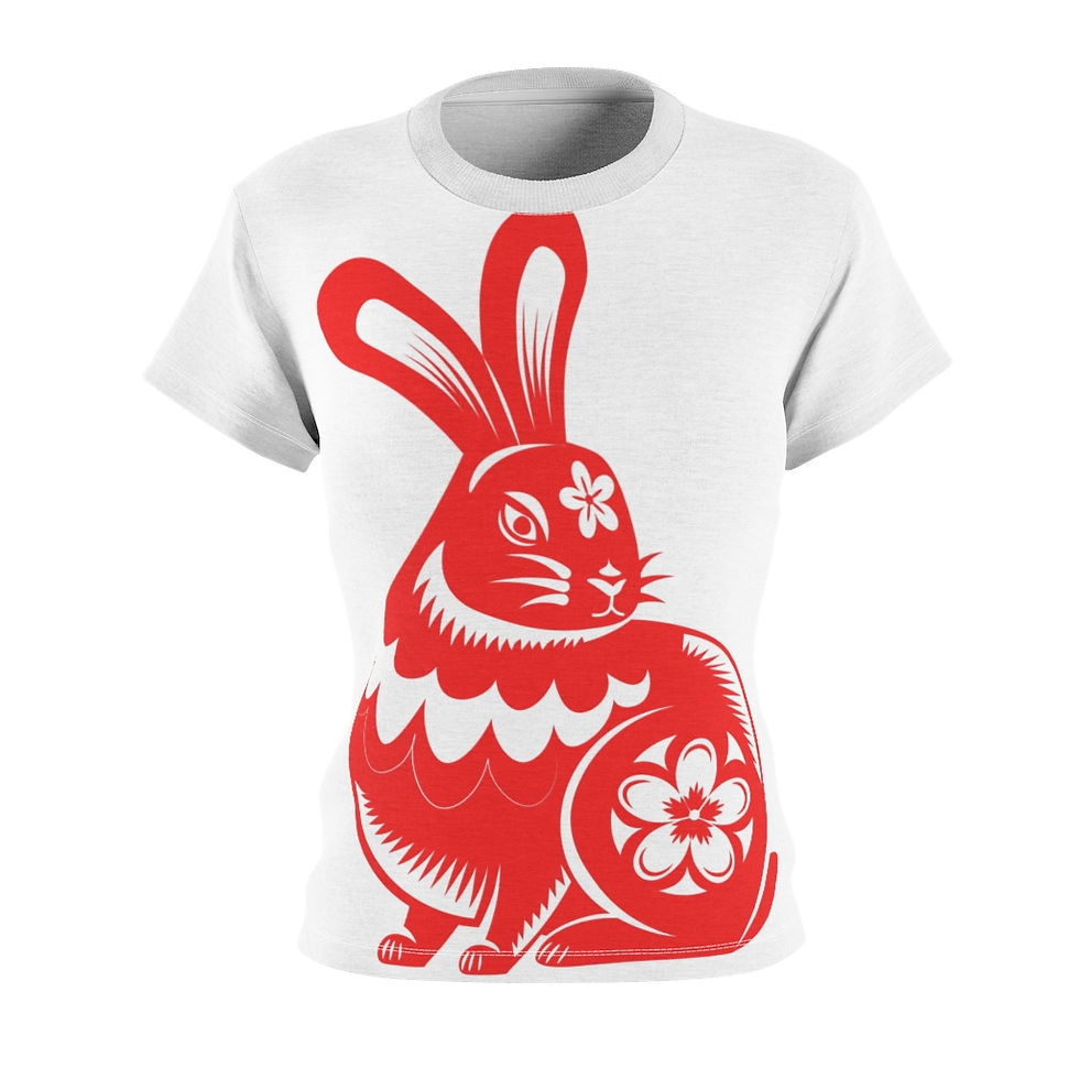 Red Rabbit Graphic Women's AOP Cut & Sew Tee