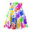 Thumbnail: High-Rise Multi-Colored Hand Print Women's Skater Skirt