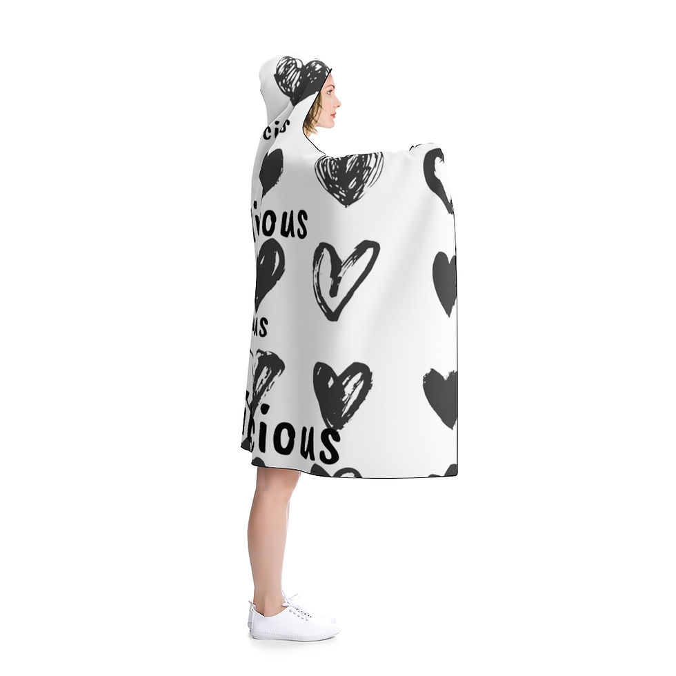 Thumbnail: Trillalicous Heart Print Hooded Blanket